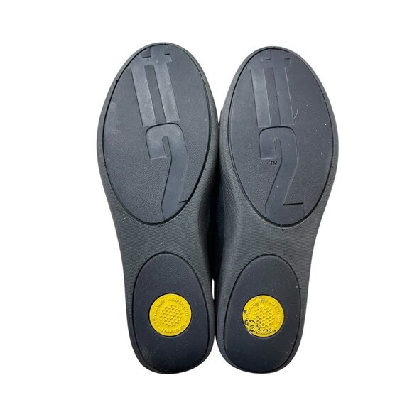 Fit Flop Loafer Black Calf Hair Slip On Leather Comfort Flat Shoes EU 38 US 7.5 - Picture 6 of 10